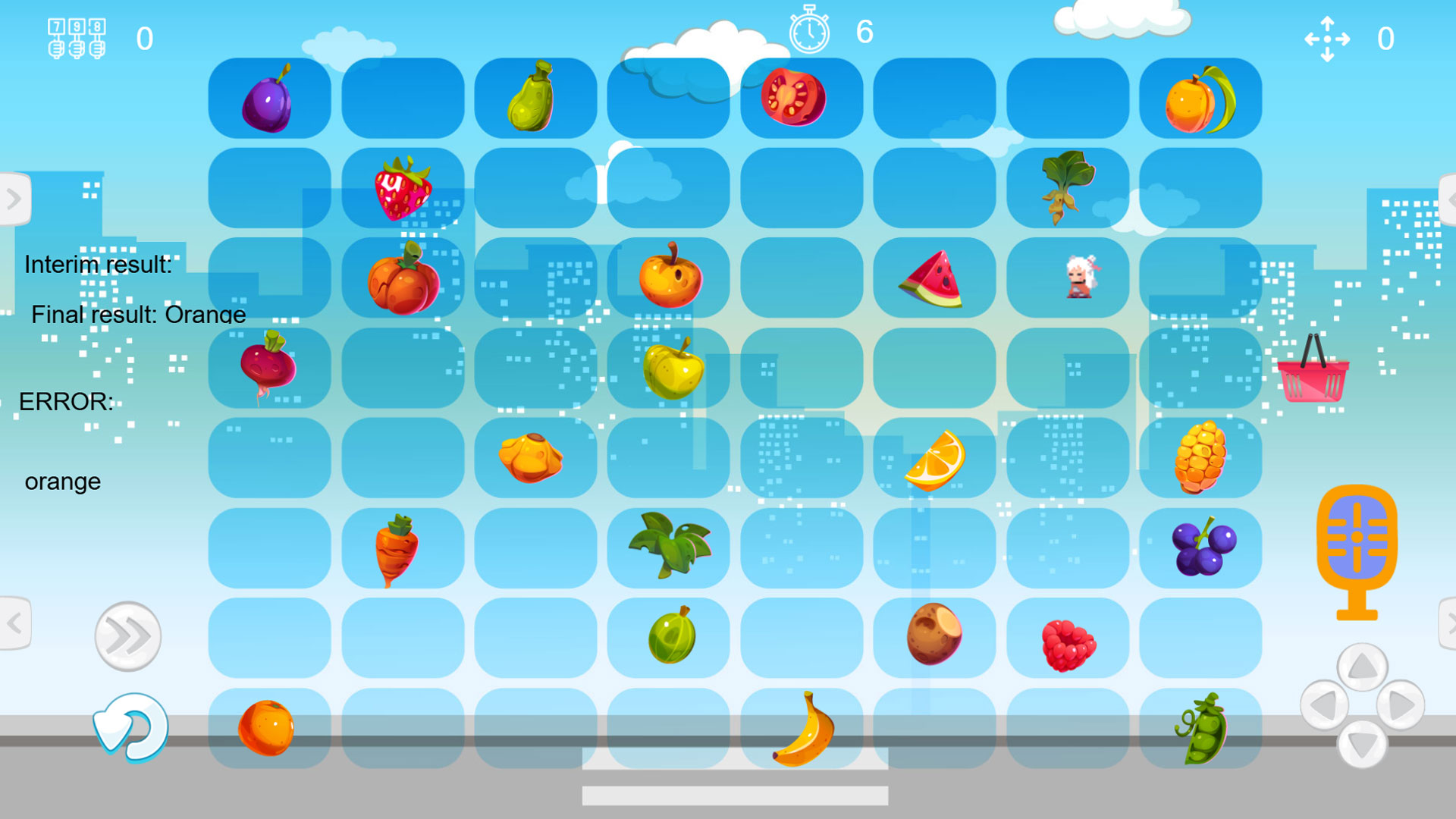 speak to collect the object - educational game for children that focus on vocabulary learning of languages